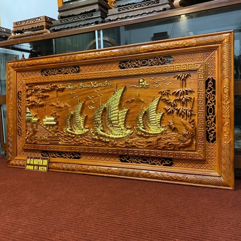Tranh gỗ thuận buồm xuôi gió 79 x 155cm