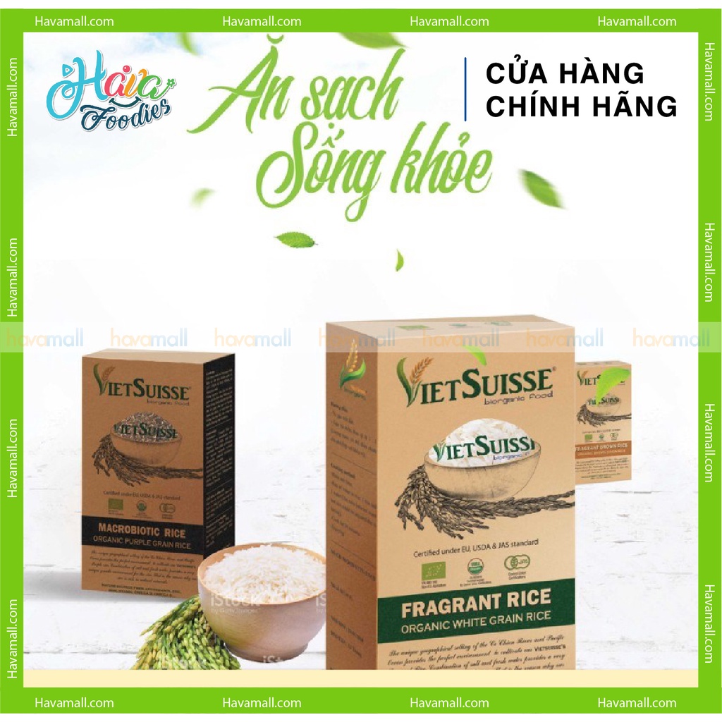 [HÀNG CHÍNH HÃNG] Gạo Thơm Hữu Cơ VietSuisse 1kg – Organic Fragrant Rice