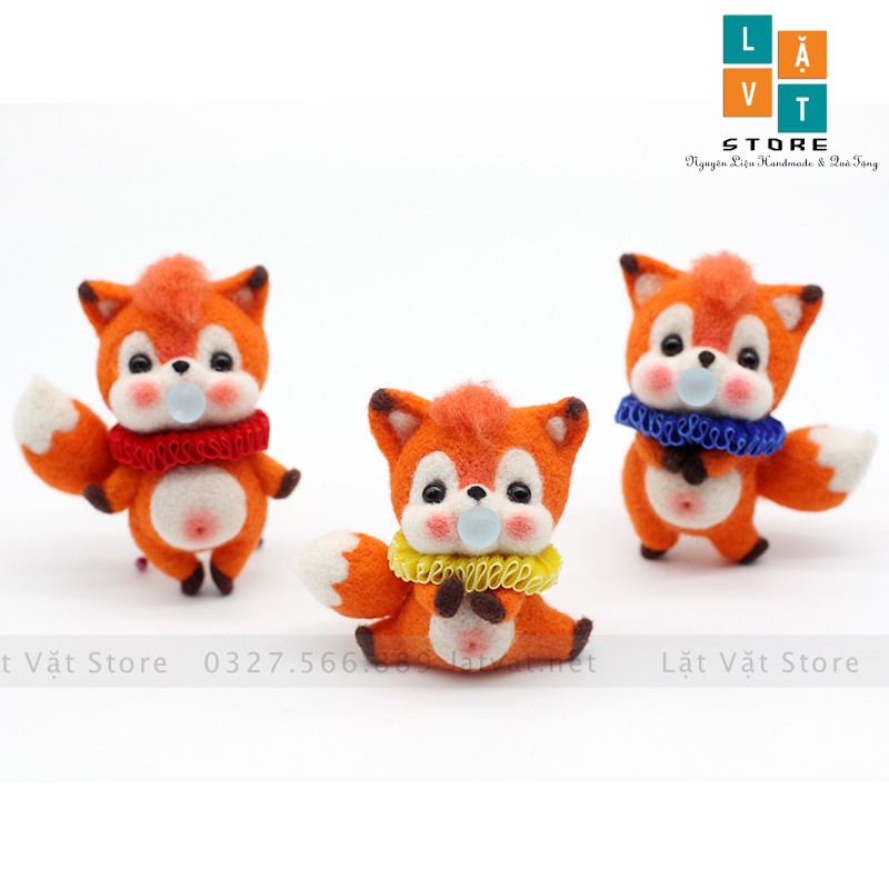 [MỚI] Cáo Con Cute bằng len chọc siêu Cute Có hướng dẫn, Quà Tặng Handmade, DIY, Needle felting Fox