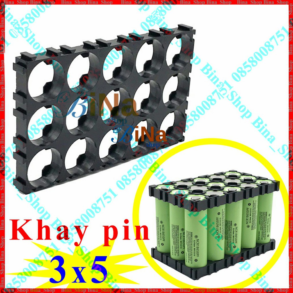Khung gắn pin 3x5 Khay giá đỡ pin 18650 3S 5P 5S3P