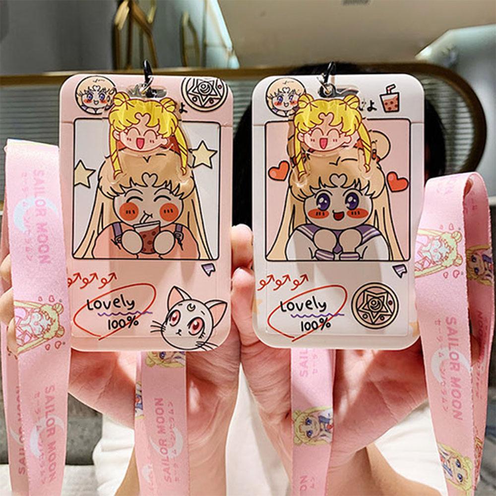 Ví Đựng Thẻ Tín Dụng / Tiền / Thẻ ID Có Móc Khóa Họa Tiết Hoạt Hình Dành Cho Học Sinh