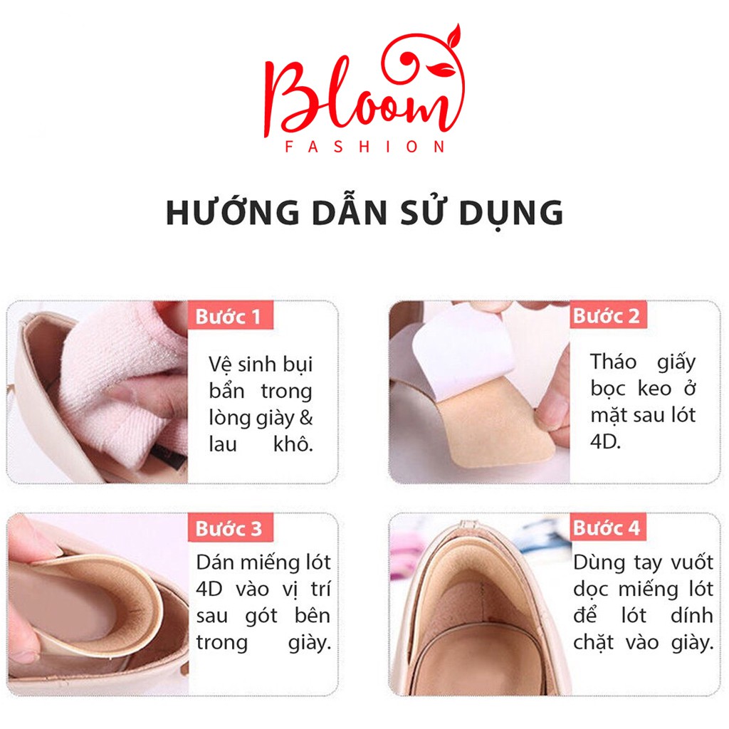 Combo 2 CẶP Lót giày cao gót nữ êm chân 4D chống trầy xước, chống trượt | Phụ kiện giày Bloom