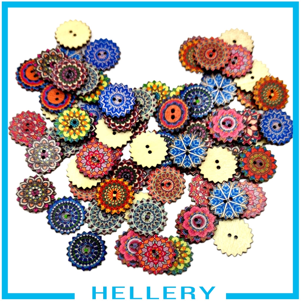 Set 100 Nút Gỗ 20 / 25mm Chuyên Dụng Cho May Vá / Làm Đồ Thủ Công