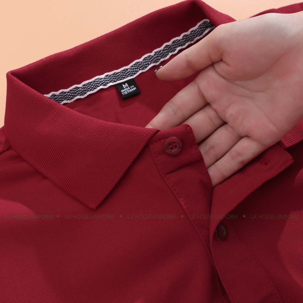 Áo thun polo màu đỏ đô La' House Uniform