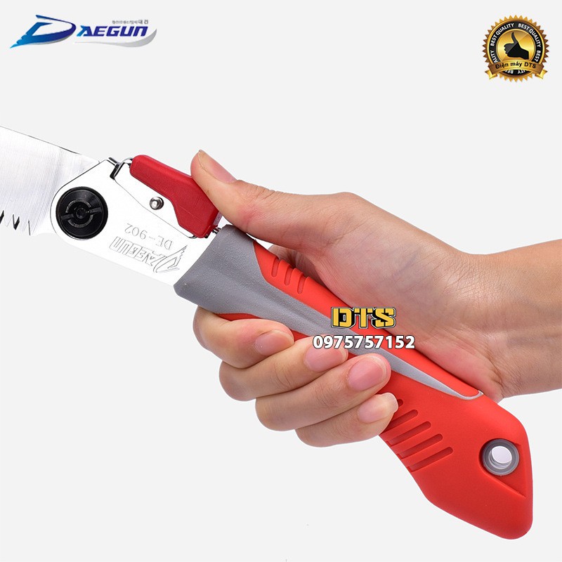 Cưa gỗ cầm tay DAEGUN, cưa cành cán xếp 180mm, cưa gấp gọn thép cao cấp Made in Korea