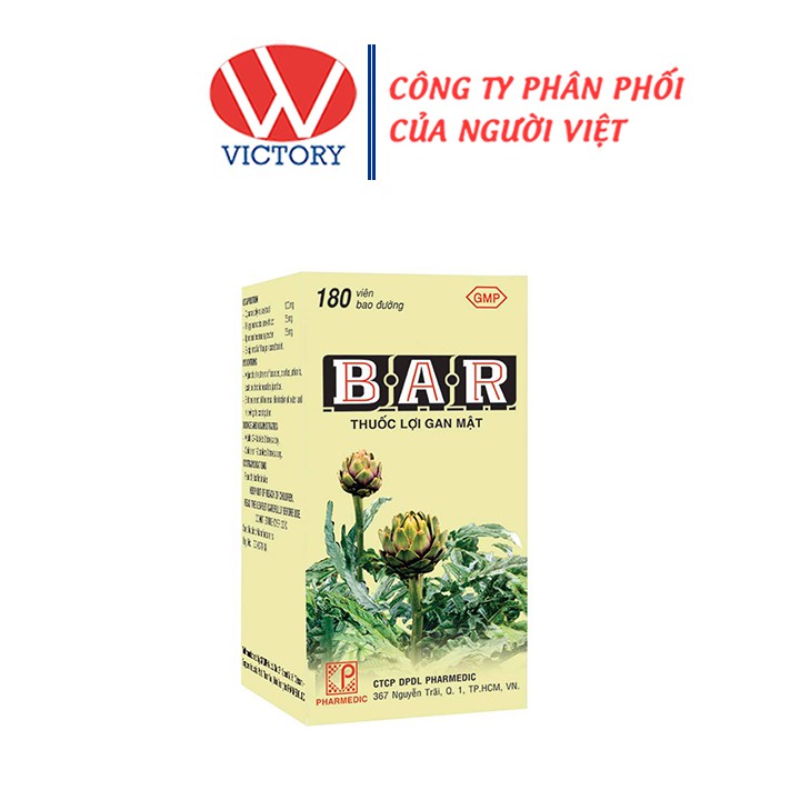 BAR Actiso 180 viên - Viên uống giúp ngủ ngon, thông tiểu, nhuận tràng - Victory Pharmacy
