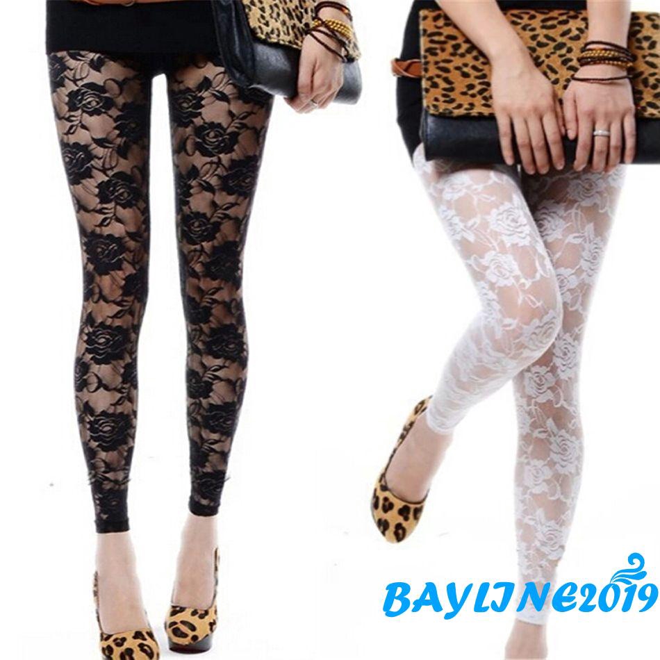 Quần Dài Phối Ren Hoa Hồng Thời Trang Cho Nữ