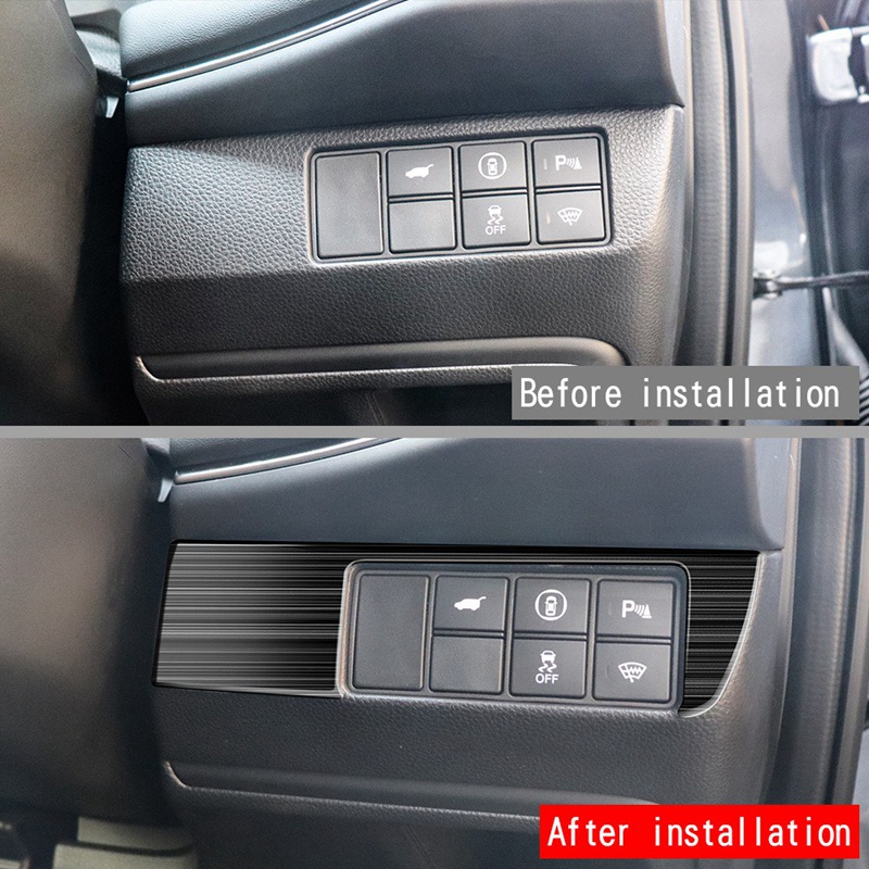 Khung Trang Trí Nút Bấm Đa Năng Bằng Titan Màu Đen Cho Honda Vezel HR-V HRV 2021 2022