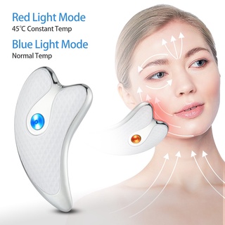 Dụng cụ mát xa mặt / cổ / cơ thể bằng điện chế độ rung có đèn LED làm ấm giúp nâng cơ mặt an toàn