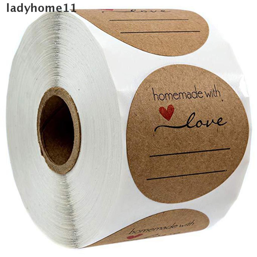 Cuộn 500 Miếng Dán Trang Trí Sổ Tay In Chữ Made With Love