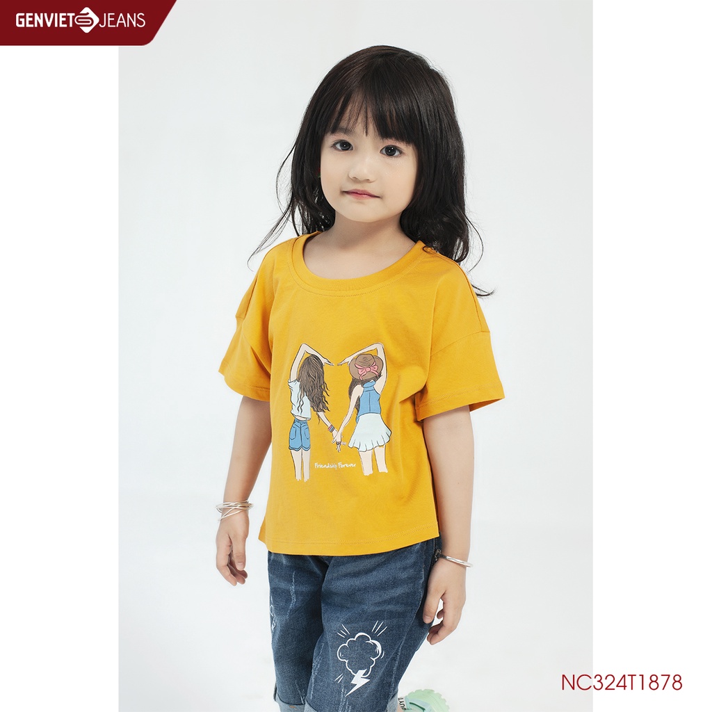 Áo Thun Kid In Họa Tiết Friendship Forever NC324T1878 GENVIET KID