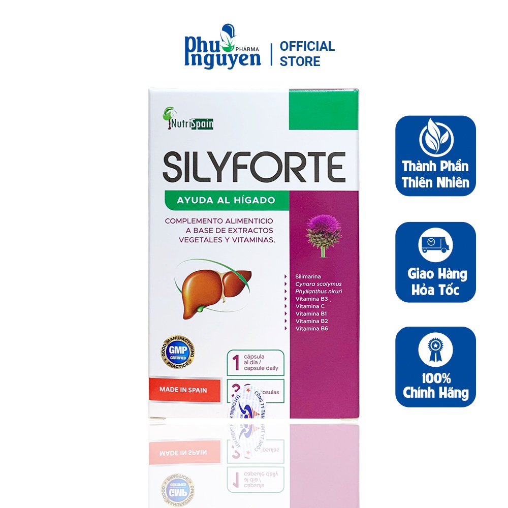 Viên Uống Atiso Hỗ Trợ Giải Độc Gan Bảo Vệ Gan Khỏe Mạnh SilyForte Xuất Xứ Tây Ban Nha - Hộp 30 Viên