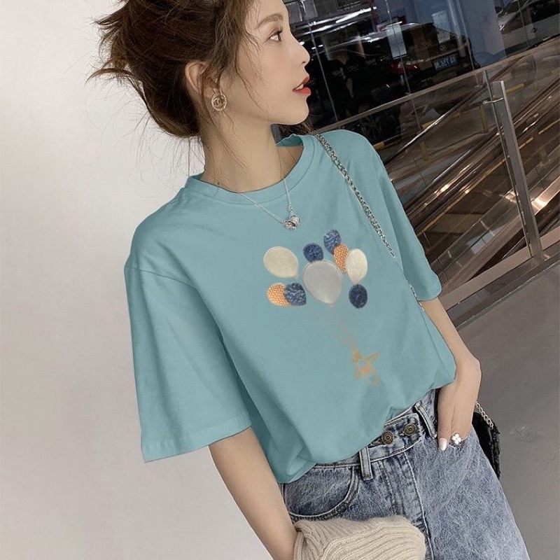 Áo Phông Tone Màu Trầm Hoạ Tiết Bóng Nhiều Màu