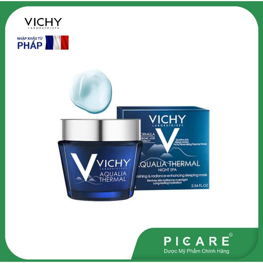 [CHÍNH HÃNG] Vichy Mặt Nạ Ngủ Dưỡng Ẩm Giúp Làm Sáng Da Aqualia Thermal Night Spa 75ml