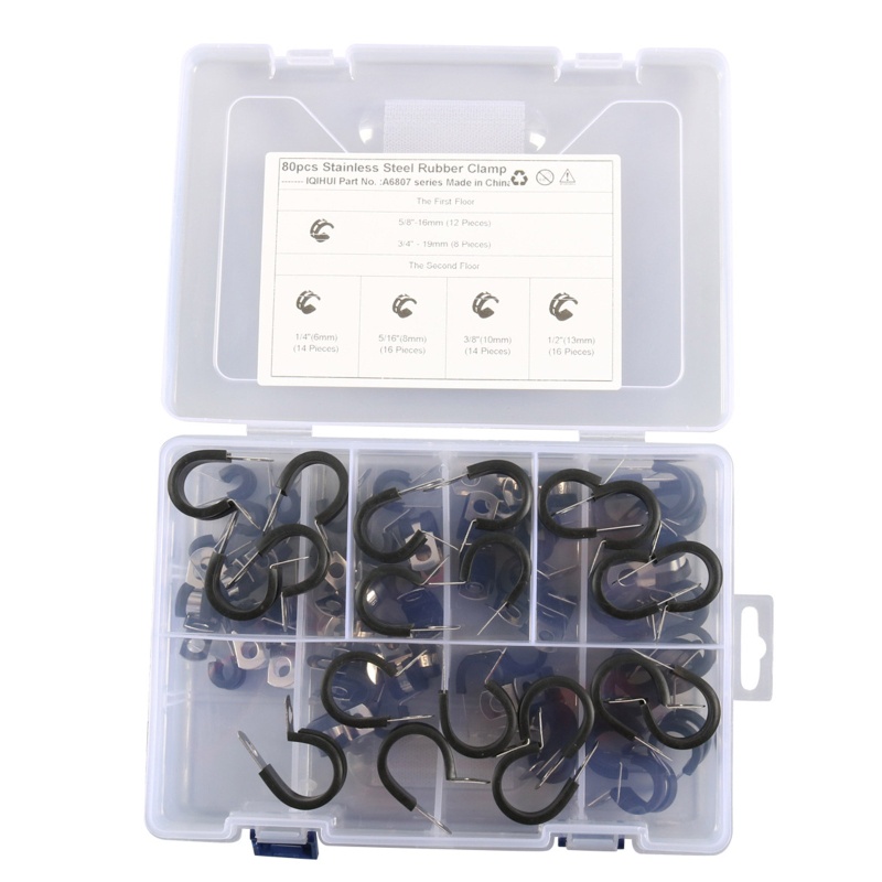 Bộ Kẹp Dây Cáp Đệm Cao Su Bằng Thép Không Gỉ 304 Nâng Cấp