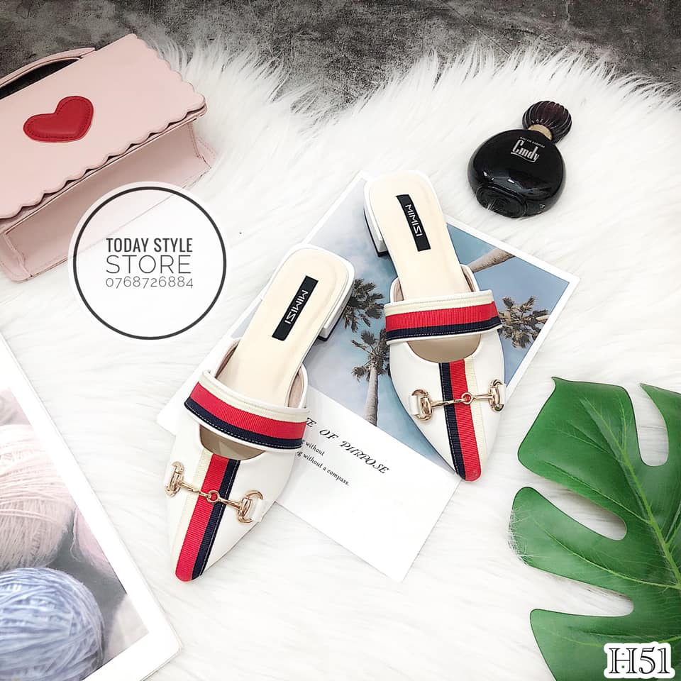 Dép cao gót 2p bít mũi Today Style da mềm H51