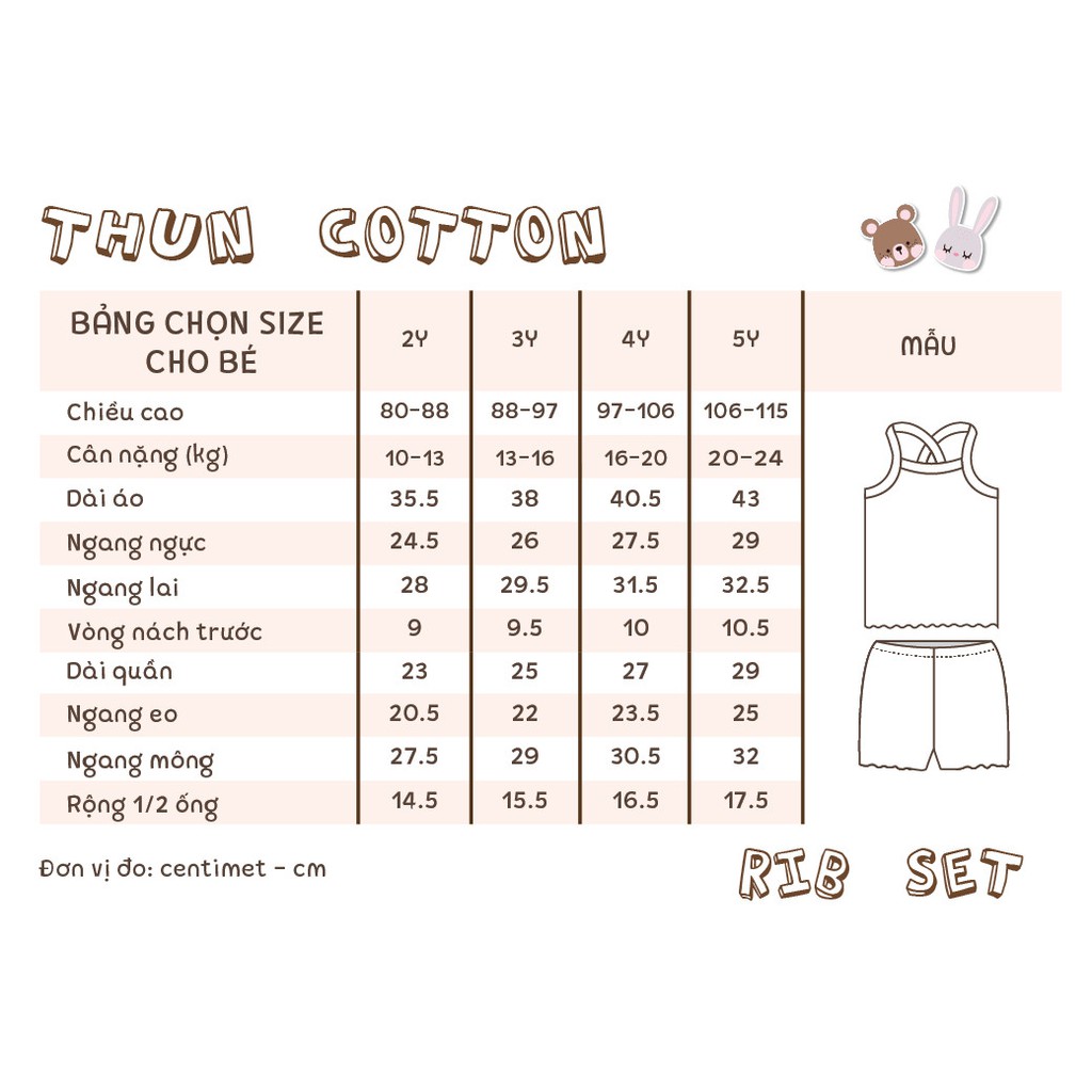 Bộ cotton thun gân Hàn bé gái hoạ tiết hoa nhí dây chéo Ecobambi