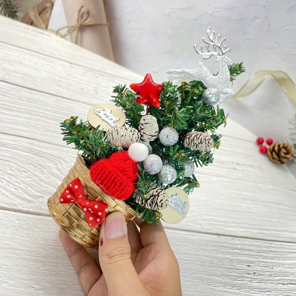 Cây Thông Nhí 20CM TNM03 Để Bàn Trang Trí Giáng Sinh