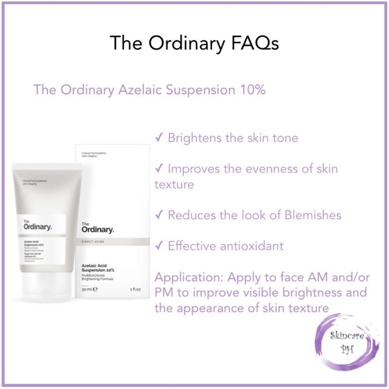 Kem dưỡng The Ordinary chiết xuất Azelaic Acid kiềm dầu làm mờ vết thâm mụn hiệu quả