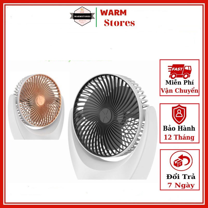 Quạt mini để bàn dùng nguồn điện USB , Quạt mini để bàn xoay 120 độ động cơ không tiếng ồn