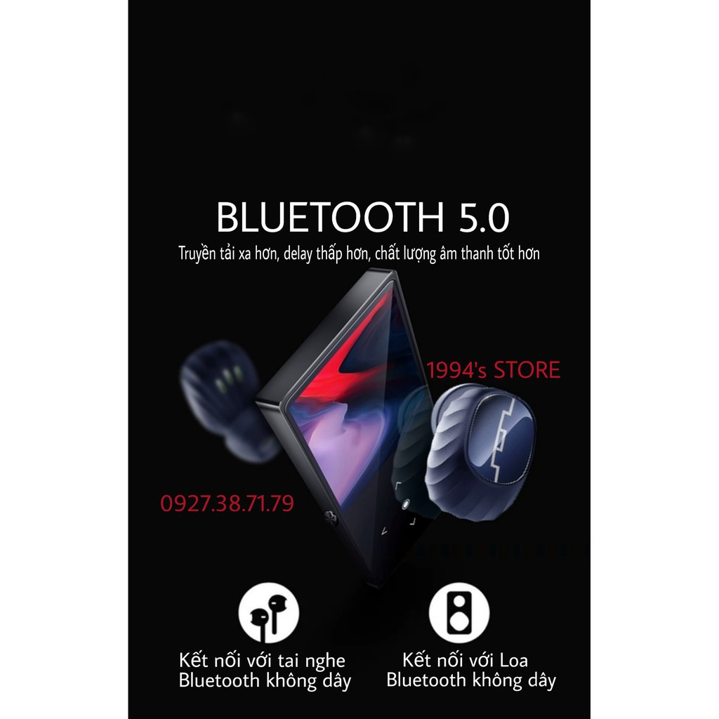 (CÓ SẴN) Máy nghe nhạc Bluetooth 5.0 Benjie K8 8Gb Loa ngoài bản 2020 Tặng kèm Tai nghe và Bộ quà tặng.