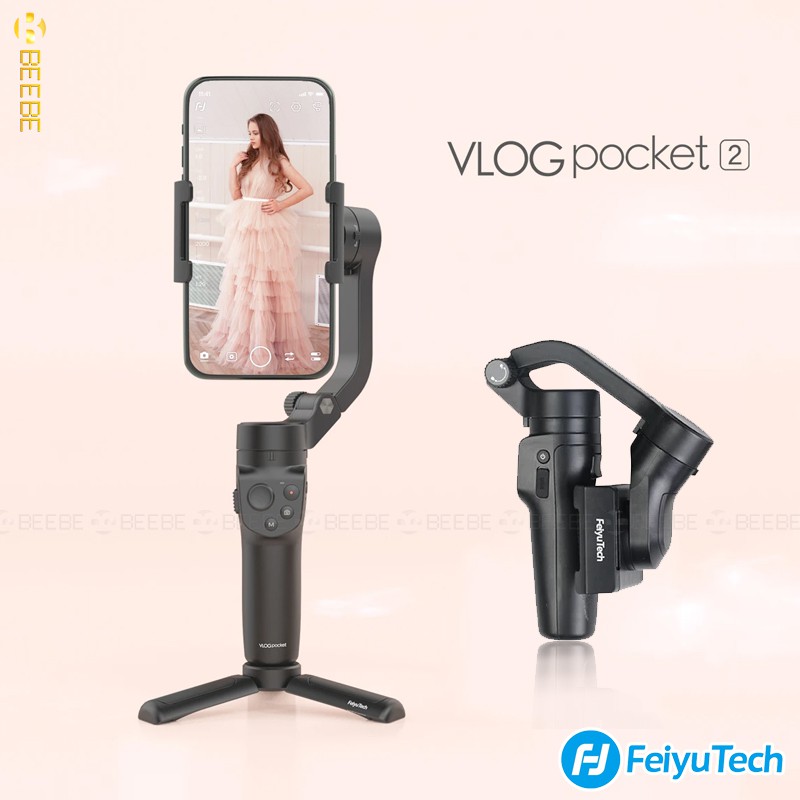 Gimbal Bluetooth Siêu Nhỏ Gọn Cho Điện Thoại Smartphone, Feiyu VLOG Pocket 2, Tay cầm chống rung Pin 8h