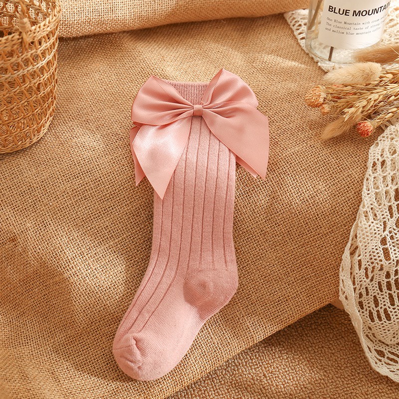 [QC CAO CẤP] - Tất Trẻ Em Họa Tiết Nơ 2 Màu Hồng và Trắng Cho Bé Yêu Hàng Quảng Châu Cao Cấp- [NANCY