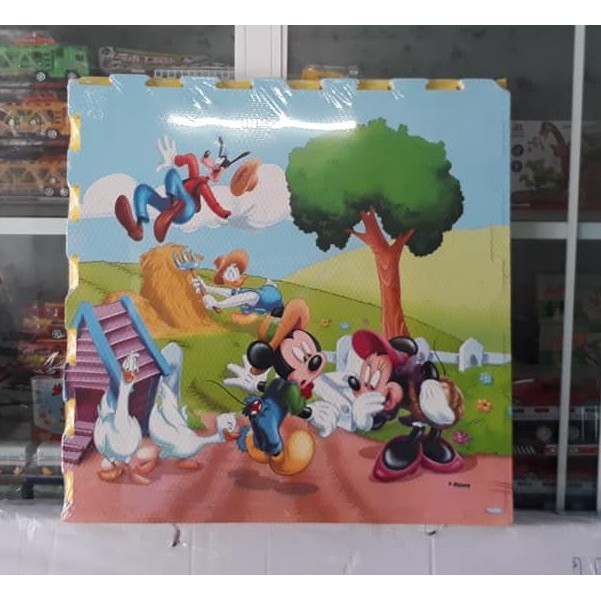 [KHO SỈ] Thảm xốp hoạt hình bộ 4 miếng 60x60cm hình Mickey