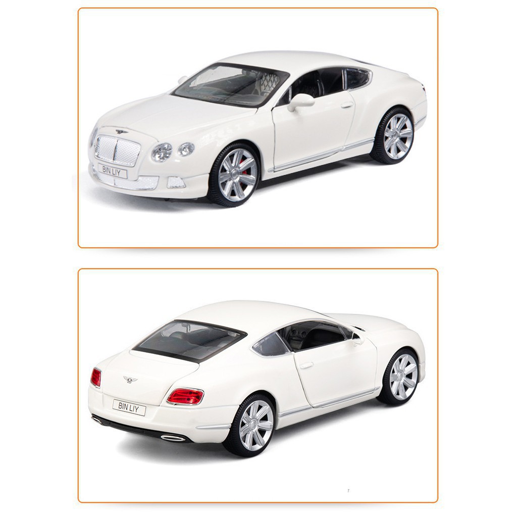 Xe mô hình tỉ lệ 1:24 siêu sang Bentley Continental GT 2 cửa, bánh xe đánh lái được, chất liệu hợp kim