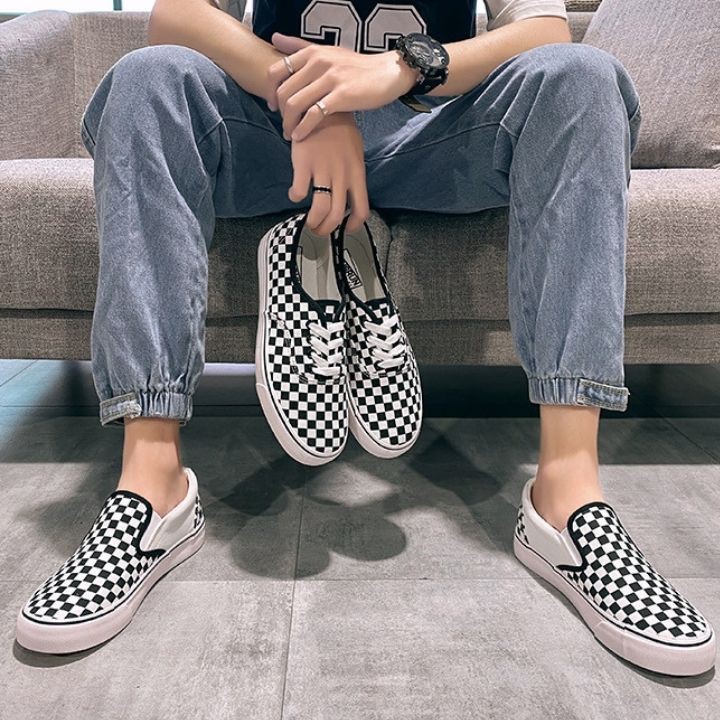 (Sale Cực Sốc) Giày Lười CARO⭐FREESHIP⭐Giày Vải Sọc Caro-Nam Nữ Unisex phong cách Hàn Quốc | BigBuy360 - bigbuy360.vn