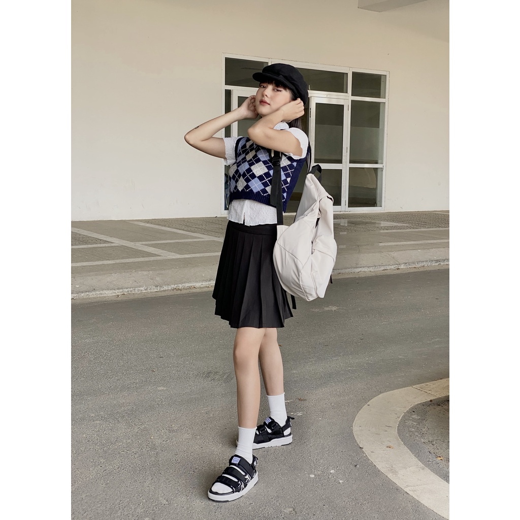 Sandal dép nam nữ Buenas SD-6868 - đen ghi in hoạ tiết - giày xăng-đan học sinh đế cao 3 phân chính hãng