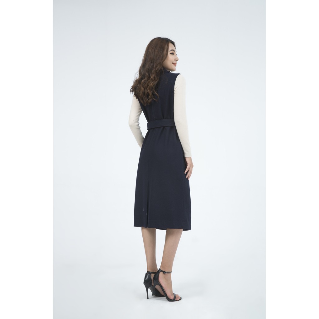 Áo khoác nữ cổ 2 ve không tay dáng dài IVY moda MS 79M4974