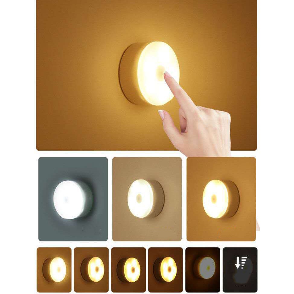 Đèn LED Tròn Cảm Biến Chuyển Động Không Dây Chạy Bằng Pin Dùng Cho Tủ Quần Áo Phòng Ngủ