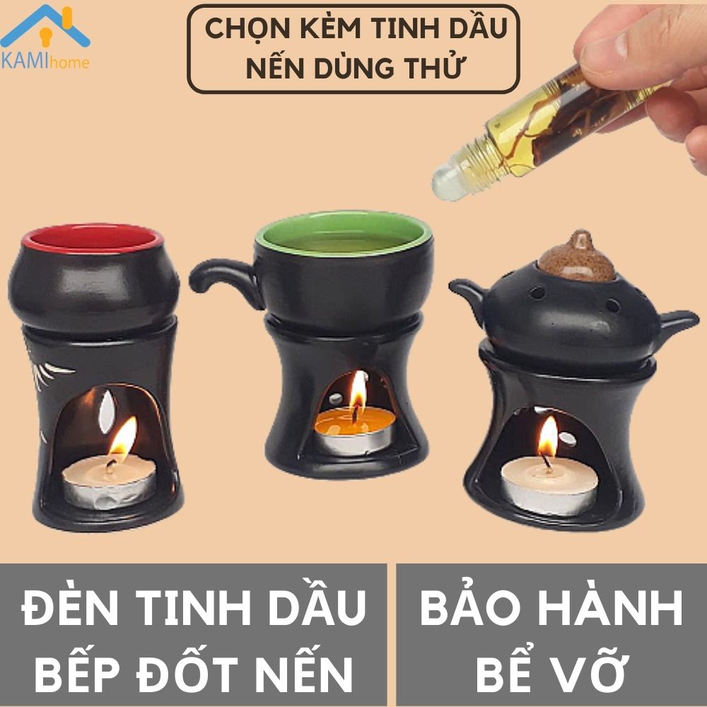 Đèn xông tinh dầu đốt nến ❤️Chọn mẫu❤️Tặng Nến❤️ thơm phòng khử mùi đuổi muỗi mã 25004