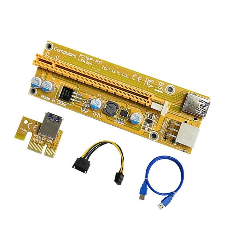 Cáp Chuyển Đổi PCI-E 1X Sang 16X 6Pin USB 3.0 Chuyên Dụng Chất Lượng Cao