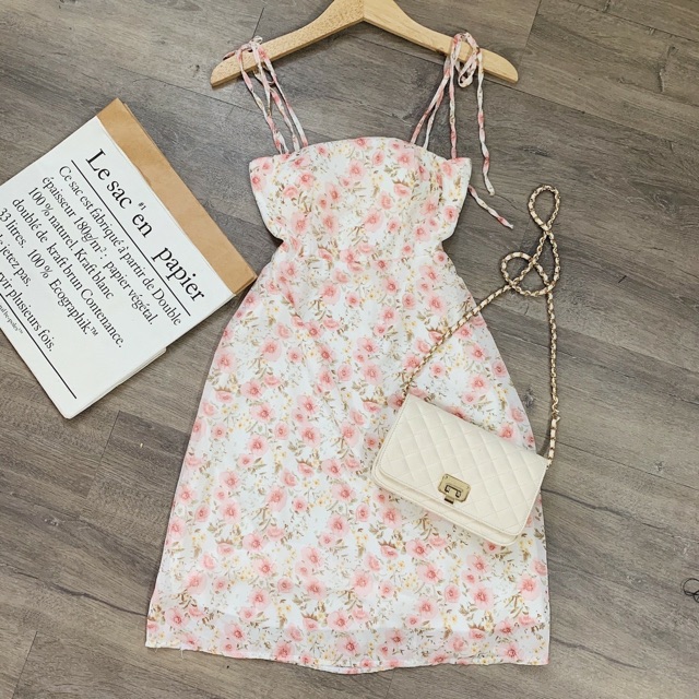 VÁY VOAN HOA HOA HAI DÂY KÈM MÚT | BigBuy360 - bigbuy360.vn