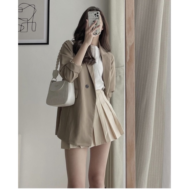 ÁO BLAZER 1 LỚP DÁNG DÀI 2 CÚC PHONG CÁCH KOREA/ÁO VEST 2 CÚC | BigBuy360 - bigbuy360.vn