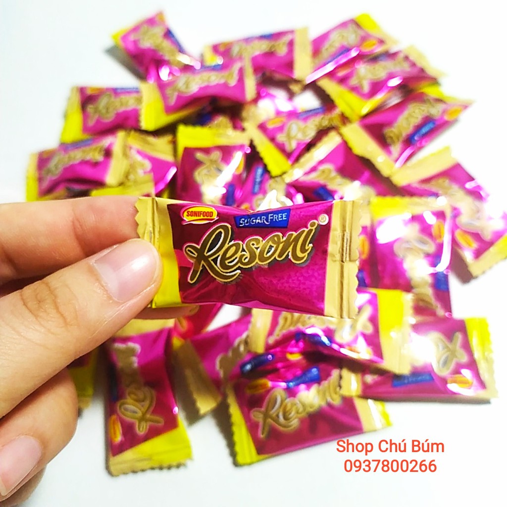 Combo 05 túi - Đủ Vị Kẹo Không Đường Resoni túi 60g - Kẹo dành cho người ăn kiêng, người tiểu đường