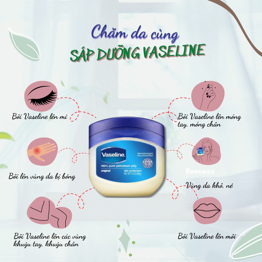 Sáp dưỡng ẩm Vaseline Mỹ 100% Pure Petroleum Jelly Original 49g , 368g