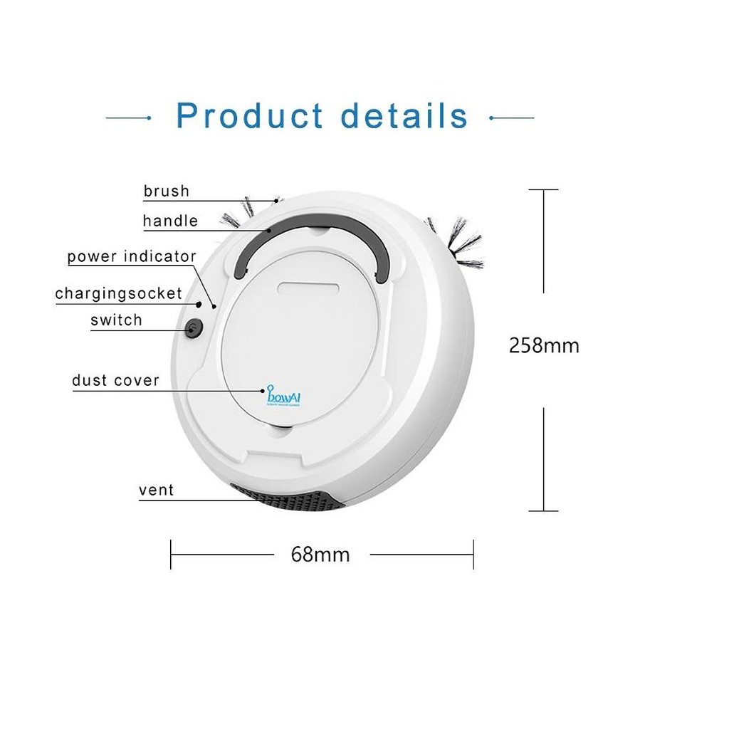 ROBOT Tự Động Dọn Nhà Thông Minh BOWAI Công Nghệ AI Cao Cấp Tự động hút bụi, lau nhà