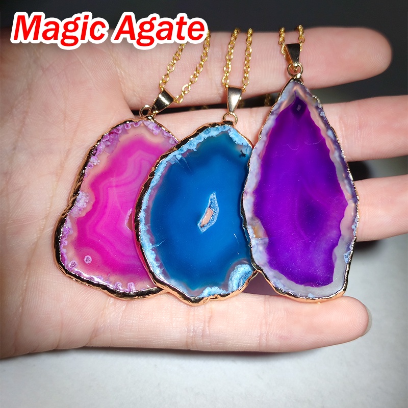 Mặt Vòng cổ Đá Mã Não Tự Nhiên 7 Màu Sắc Độc Đáo