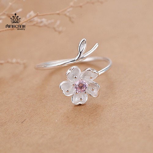 Nhẫn Bạc Hoa Anh Đào Bạc Ý S925 - Minh Canh Jewelry