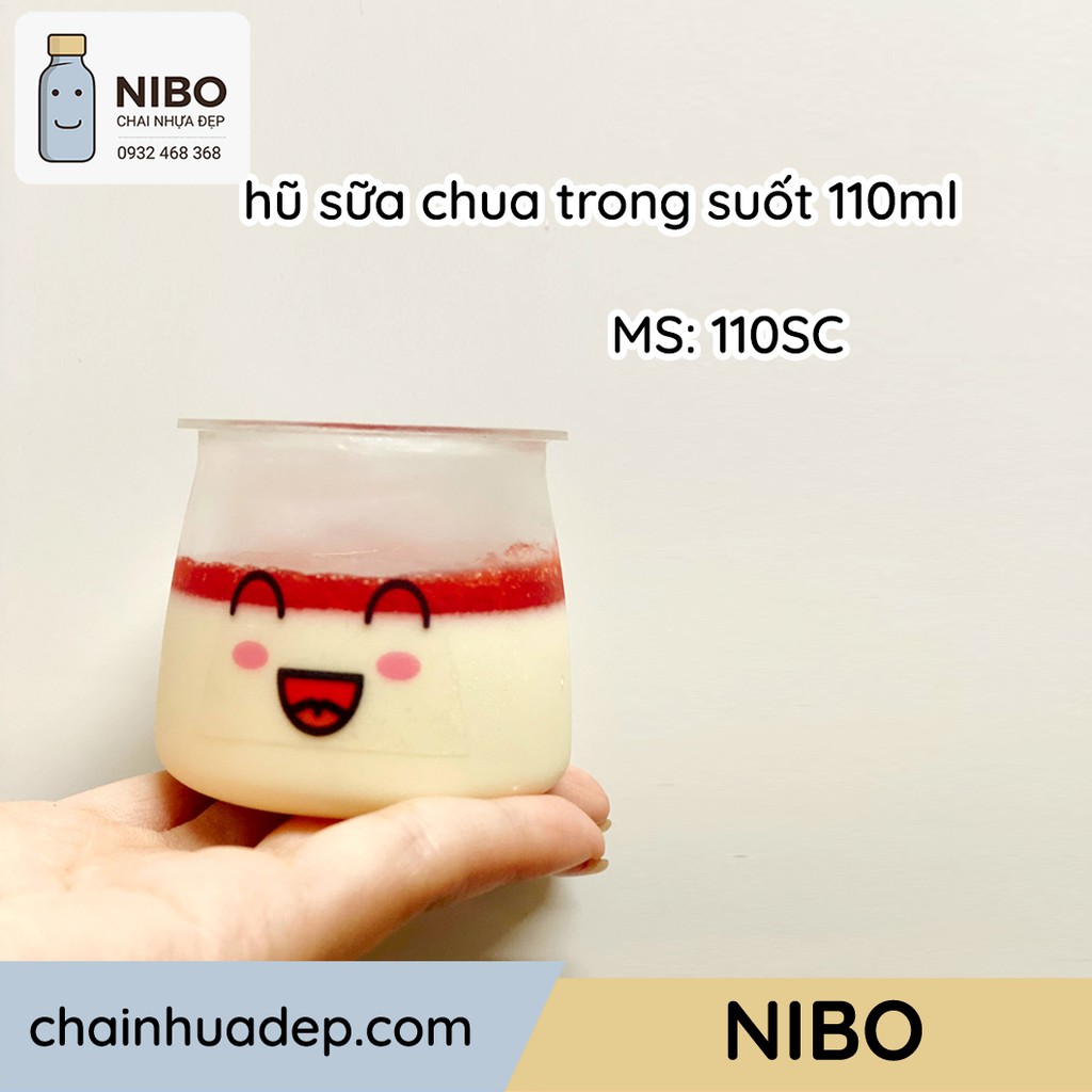 Hũ sữa chua nhựa PET 110ml trong suốt.