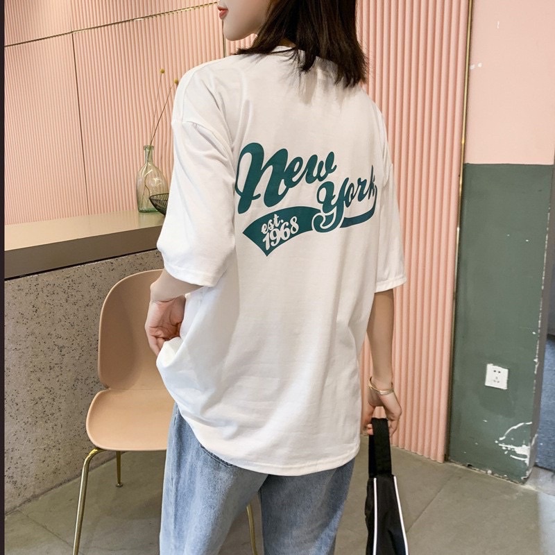 Áo thun phông nam nữ PINK tay lỡ form rộng EST 1968 Unisex