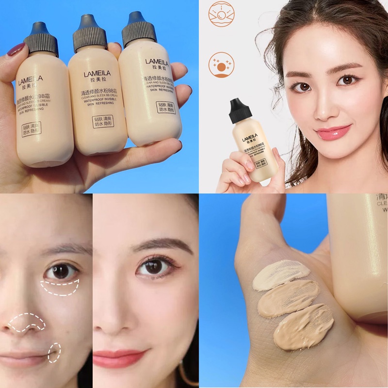 Kem nền che khuyết điểm LAMEILA che mụn và sẹo với đốm đen trên mắt