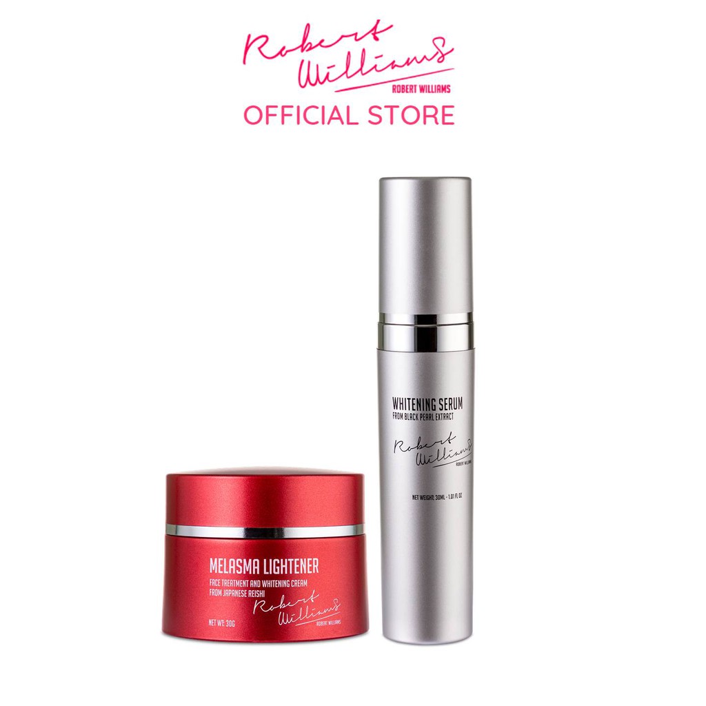 Combo Kem giảm nám chuyên sâu Linh chi đỏ 30g và Tinh chất serum Ngọc trai đen 30ml ROBERT WILLIAMS da căng bóng