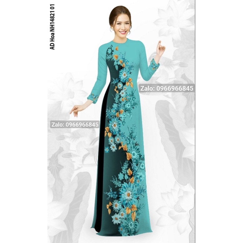 Các mẫu áo dài in 3D hoạ tiết hoa rơi  - Áo Dài Đan Linh