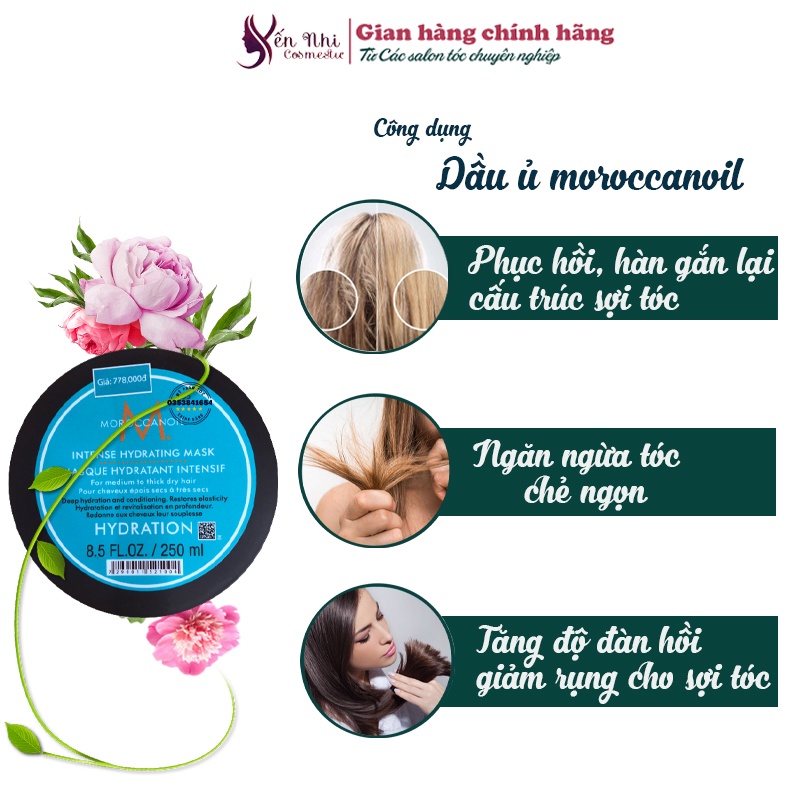 Kem ủ tóc Moroccanoil chính hãng dầu hấp tóc phục hồi hư tổn moroccanoil treatment  Hydrating Mask 250ml DT02.250ml