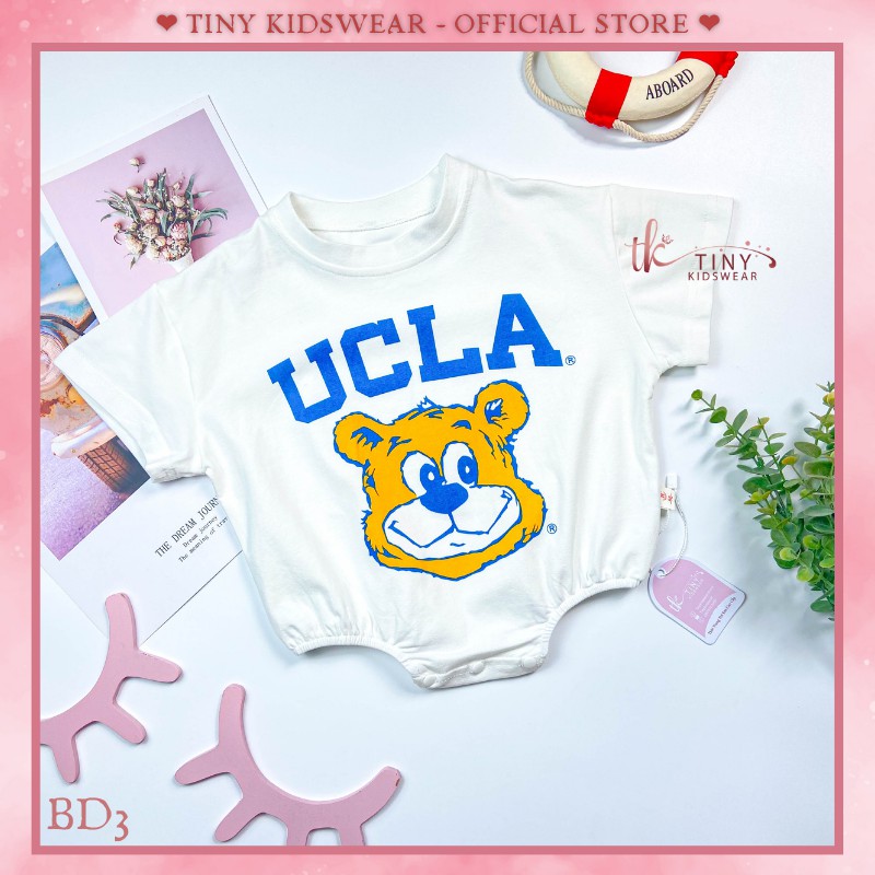 Bộ bodysuit cotton ngắn tay hình hổ UCLA cho bé từ 4-13kg [BD3]