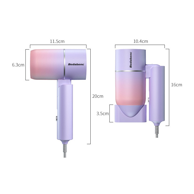 Máy sấy tóc mini gấp gọn Bedabenc tạo kiểu chuyên nghiệp công suất lớn FAMAHA